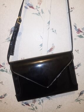 Vintage Ande' Elegant Black Women's Shoulder Bag 3 Compartments Inside 11WX7L.